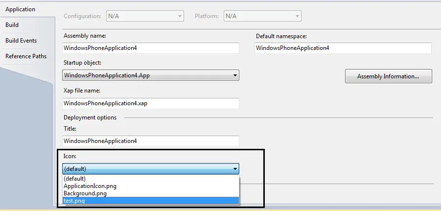 Changing the Icon of a Windows Phone 7 Application in Visual Studio 2010