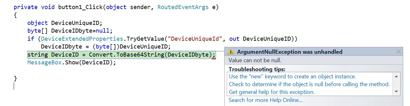 How to get the UniqueID of the Windows Phone device using C# ?