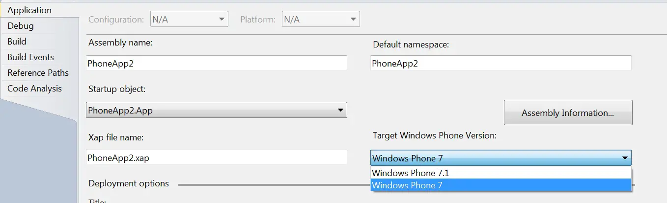 Target Different versions of Windows Phone with the Windows Phone 7.1 SDK