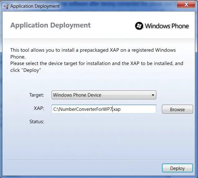 Deploying your App to Windows Phone Device