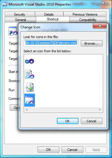 Changing the Visual Studio 2010 Icon in the Start Menu