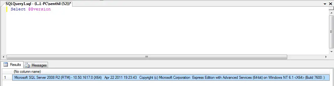How to find the SQL Server Version with a query ?