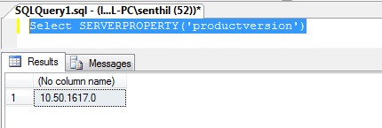 How to find the SQL Server Version with a query ?