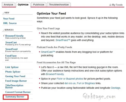 How to Display only Summary in Feed Burner RSS Feed?