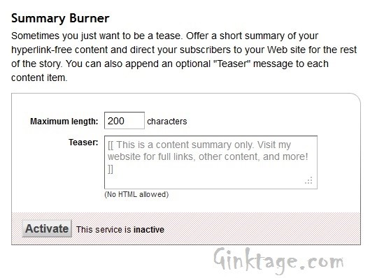 How to Display only Summary in Feed Burner RSS Feed?