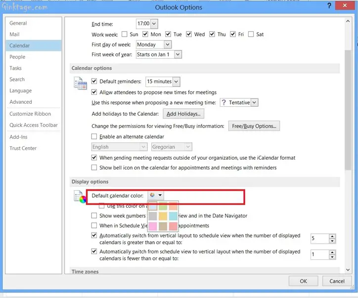 Change Calendar Color Outlook Customize and Print