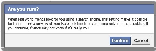 How to prevent your Facebook Profile timeline being indexed in Search Engines?