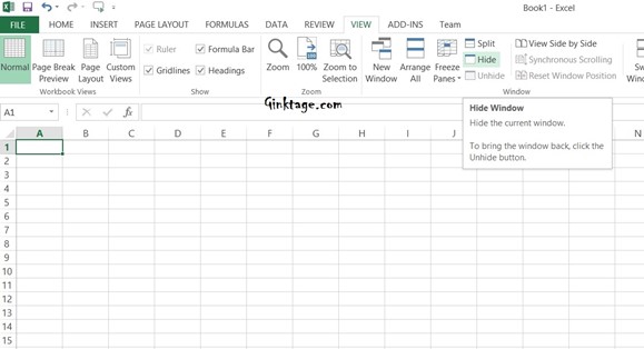 How to Hide the Complete Excel 2013 Workbook?