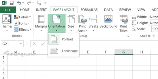 How to Change Page Orientation of a Spreadsheet in Microsoft Excel 2013?