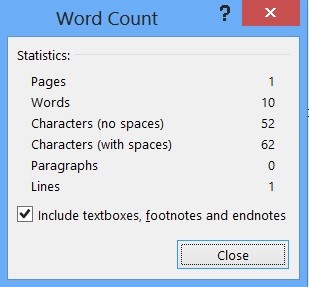 Word 2013 - How to Get the Number of Words, Characters, Lines and Pages from Word Document?