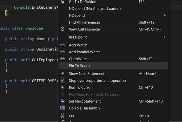 Visual Studio 2012 Tips and Tricks - Pin DataTip