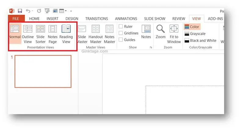 How to Change Presentation Views in Microsoft PowerPoint 2013?
